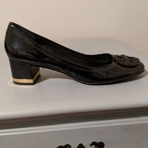 Tory Burch Patent Block Heel Pumps